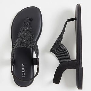 Torrid Black Rhinestone Stretch Sandal